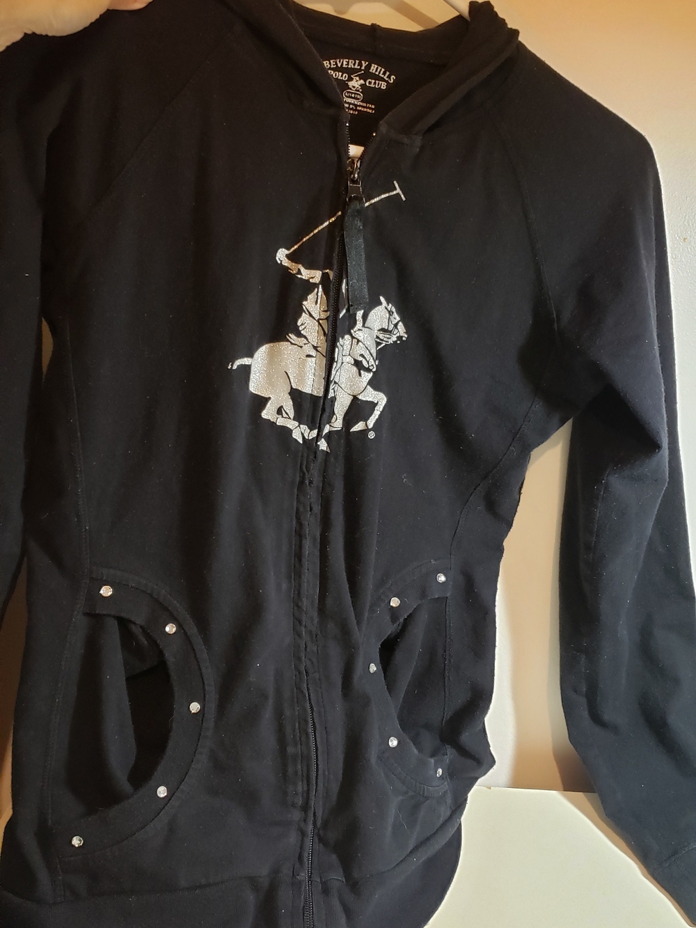 Beverly Hills Polo Club Black Zip-Up Hoodie Jacket
